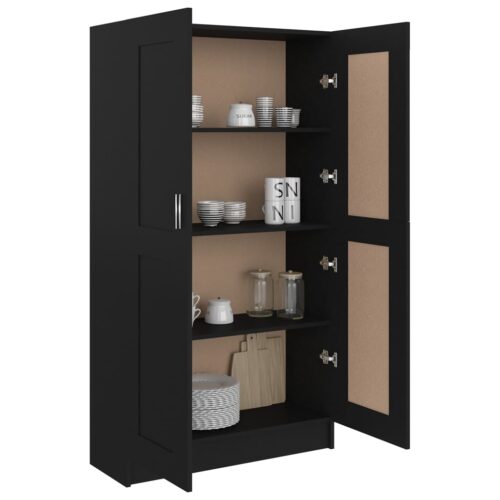 Book Cabinet Black 82.5x30.5x150cm Engineered Wood - Image 4