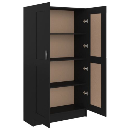 Book Cabinet Black 82.5x30.5x150cm Engineered Wood - Image 5