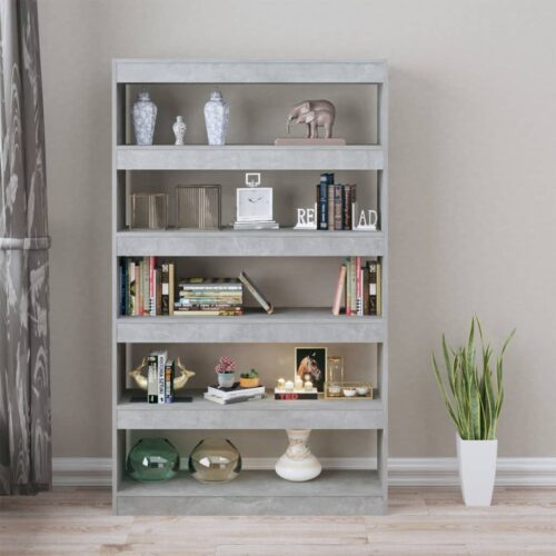 Book Cabinet/Room Divider Concrete Grey 100x30x166cm - Image 3