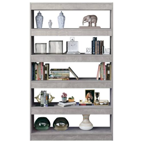 Book Cabinet/Room Divider Concrete Grey 100x30x166cm - Image 4