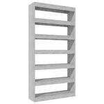 Display Storage Bookshelf Room Divider Book Rack Tier Cabinet Shelf Wooden Grey