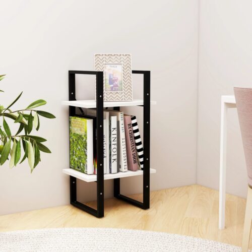 2-Tier Book Cabinet White 40x30x70cm Solid Pine Wood - Image 3