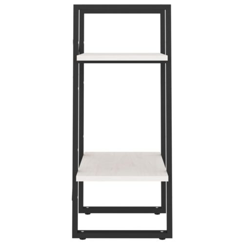2-Tier Book Cabinet White 40x30x70cm Solid Pine Wood - Image 6