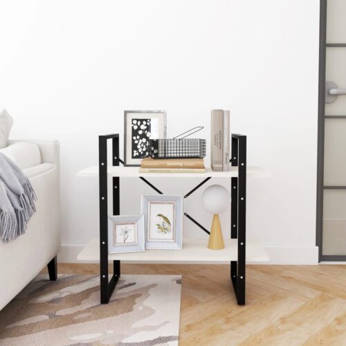 2-Tier Book Cabinet White 80x30x70cm Solid Pine Wood - Image 3