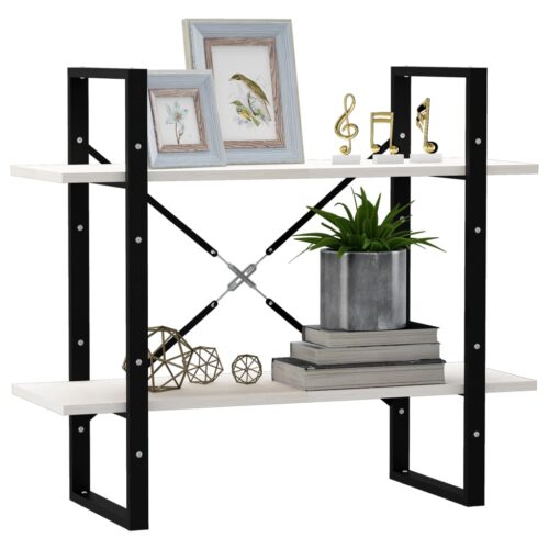 2-Tier Book Cabinet White 80x30x70cm Solid Pine Wood - Image 4