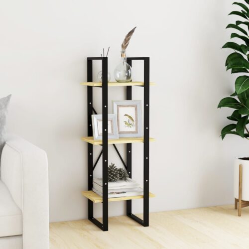 3-Tier Book Cabinet 40x30x105cm Solid Pinewood