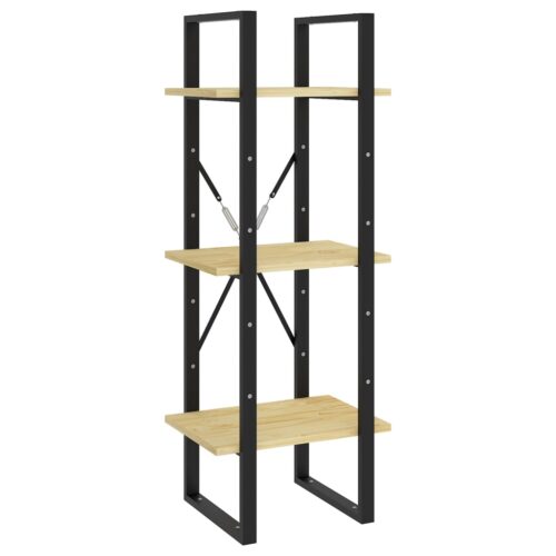 3-Tier Book Cabinet 40x30x105cm Solid Pinewood - Image 2