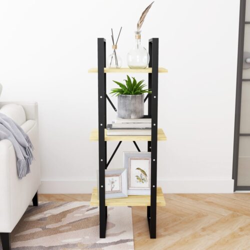 3-Tier Book Cabinet 40x30x105cm Solid Pinewood - Image 3