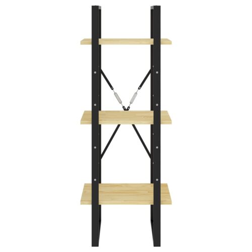 3-Tier Book Cabinet 40x30x105cm Solid Pinewood - Image 5