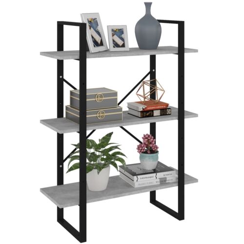 Book Cabinet Concrete Grey 80x30x105cm Engineered Wood