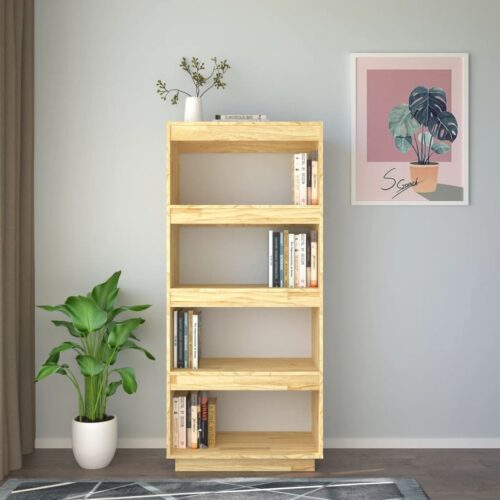 Book Cabinet/Room Divider 60x35x135cm Solid Pinewood - Image 3
