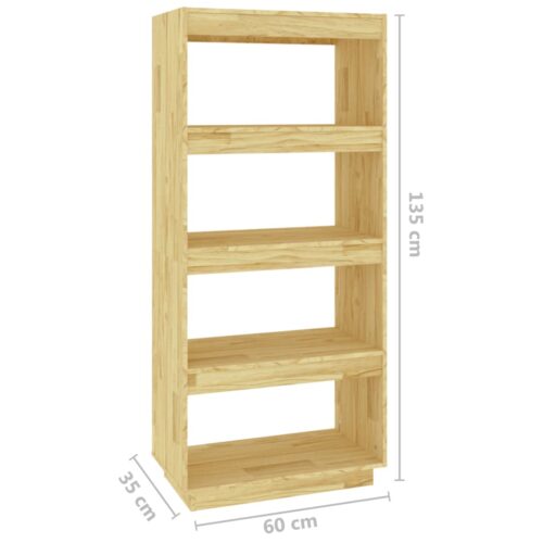 Book Cabinet/Room Divider 60x35x135cm Solid Pinewood - Image 8