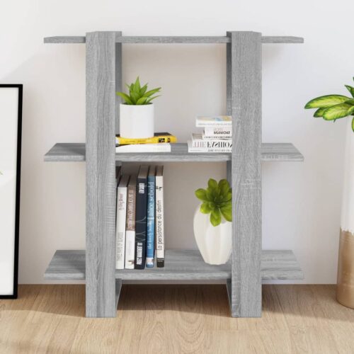 Book Cabinet/Room Divider Grey Sonoma 80x30x87cm - Image 3