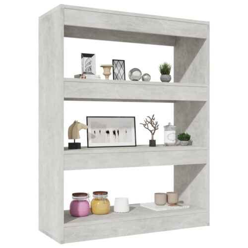 Book Cabinet/Room Divider Concrete Grey 80x30x103cm Engineered wood - Image 5