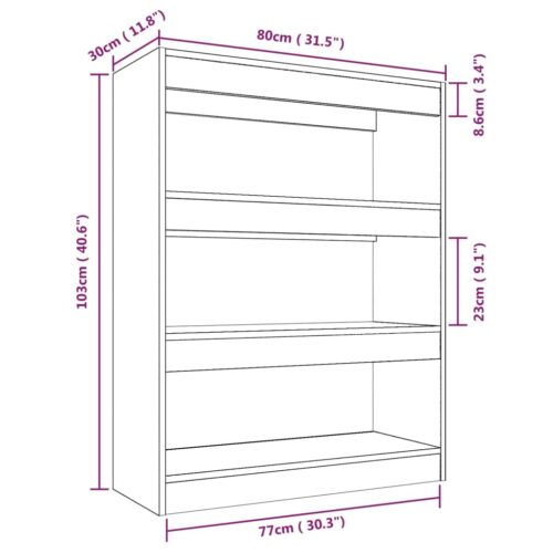 Book Cabinet/Room Divider Concrete Grey 80x30x103cm Engineered wood - Image 7