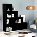 Wooden Bookshelf Display Shelf Book Storage Bookcase Cabinet Stand Rack Black