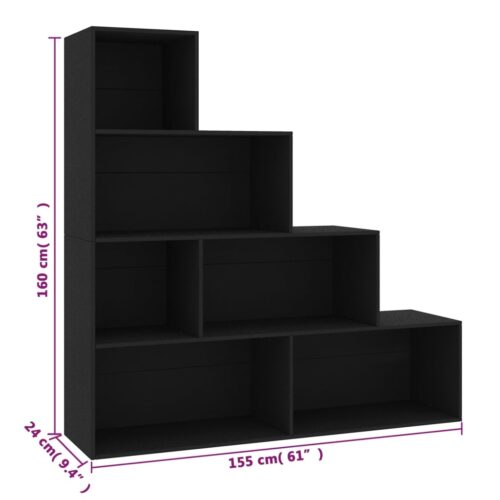 Wooden Bookshelf Display Shelf Book Storage Bookcase Cabinet Stand Rack Black - Image 6