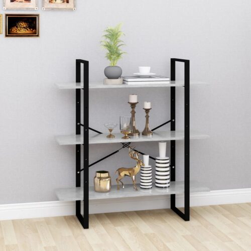 Book Cabinet Concrete Grey 100x30x105cm Engineered Wood