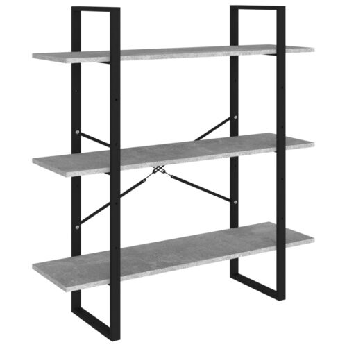 Book Cabinet Concrete Grey 100x30x105cm Engineered Wood - Image 2