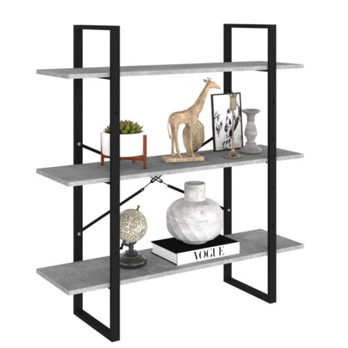Book Cabinet Concrete Grey 100x30x105cm Engineered Wood - Image 3