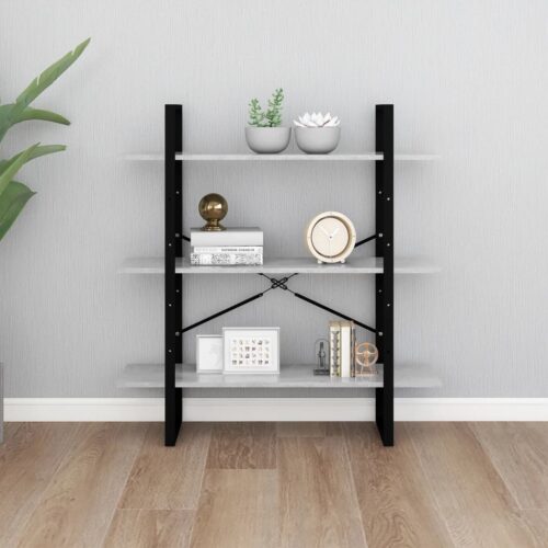 Book Cabinet Concrete Grey 100x30x105cm Engineered Wood - Image 4