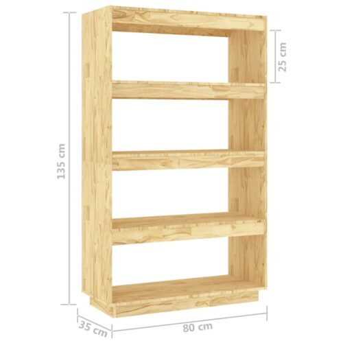 Book Cabinet/Room Divider 80x35x135cm Solid Pinewood - Image 8