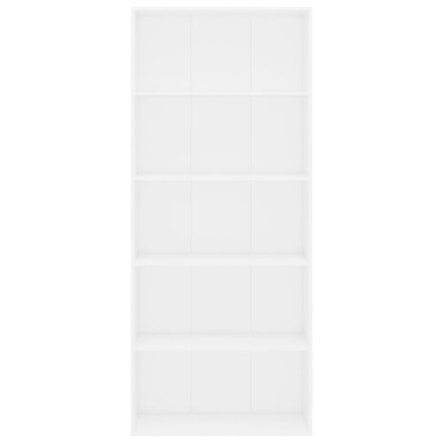 5-Tier Bookshelf Display Storage Shelves Wooden Cabinet Book Shelf Rack White - Image 4