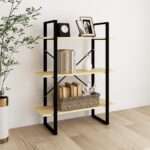 3-Tier Book Cabinet 80x30x105cm Solid Pine Wood