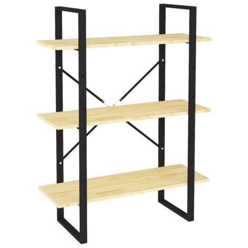 3-Tier Book Cabinet 80x30x105cm Solid Pine Wood - Image 2