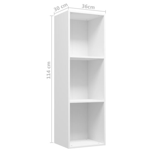 Book Cabinet/TV Cabinet White 36x30x114cm Engineered Wood - Image 11