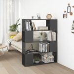 Book Cabinet Room Divider Grey 100x24x124cm