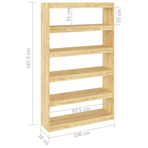 Book Cabinet/Room Divider 100x30x167.5cm Solid Pinewood - Image 8