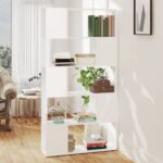 Book Cabinet Room Divider High Gloss White 80x24x155cm Engineered Wood