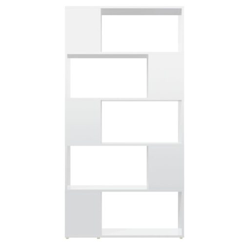 Book Cabinet Room Divider High Gloss White 80x24x155cm Engineered Wood - Image 3