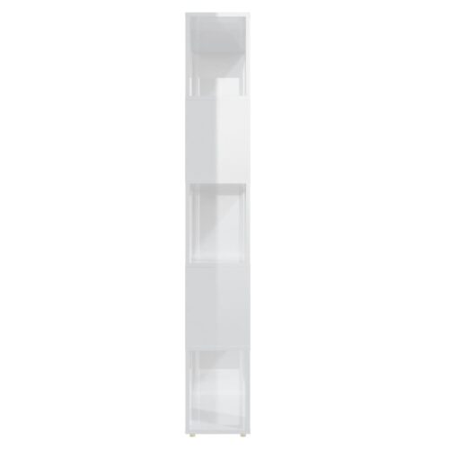 Book Cabinet Room Divider High Gloss White 80x24x155cm Engineered Wood - Image 4