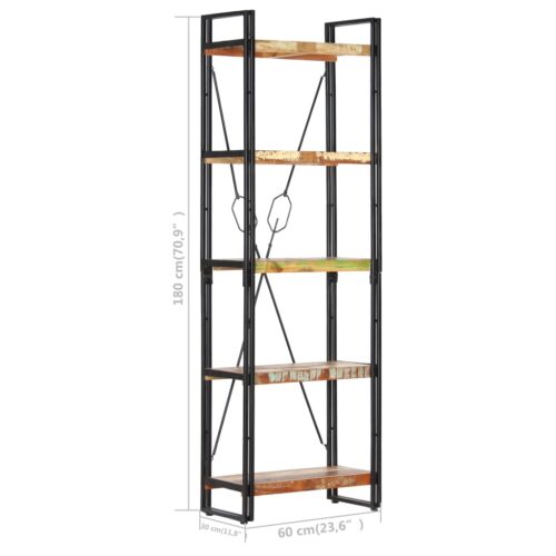 5-Tier Bookcase 60x30x180cm Solid Reclaimed Wood - Image 6