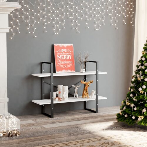 2-Tier Book Cabinet White 100x30x70cm Engineered Wood