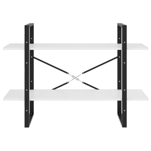 2-Tier Book Cabinet White 100x30x70cm Engineered Wood - Image 5