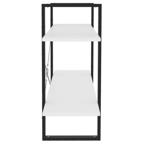 2-Tier Book Cabinet White 100x30x70cm Engineered Wood - Image 6