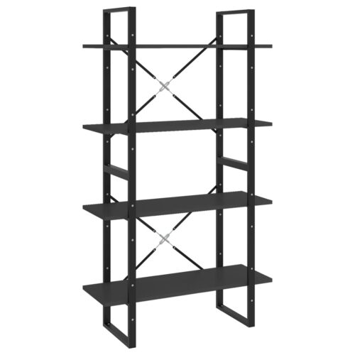 4-Tier Book Cabinet Grey 80x30x140cm Engineered Wood - Image 2