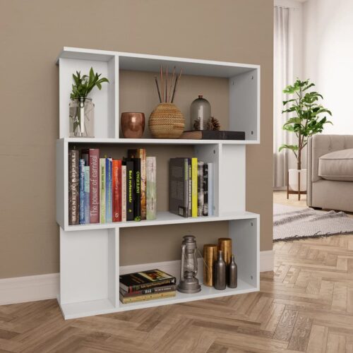Book Cabinet/Room Divider White 80x24x96cm Engineered Wood
