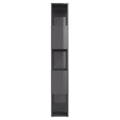 Book Cabinet Room Divider High Gloss Grey 60x24x155cm - Image 6