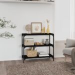 Book Cabinet Black 80x33x70.5cm Engineered Wood Steel