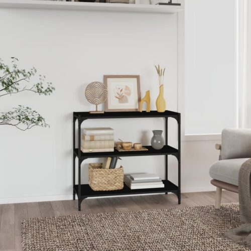 Book Cabinet Black 80x33x70.5cm Engineered Wood Steel
