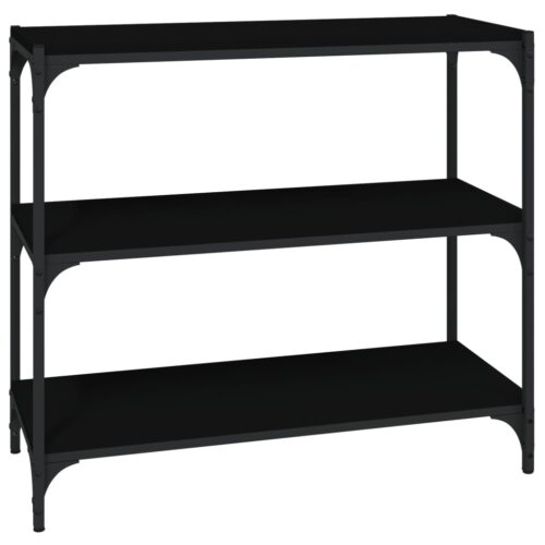 Book Cabinet Black 80x33x70.5cm Engineered Wood Steel - Image 2