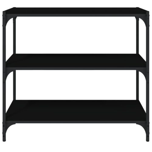 Book Cabinet Black 80x33x70.5cm Engineered Wood Steel - Image 5