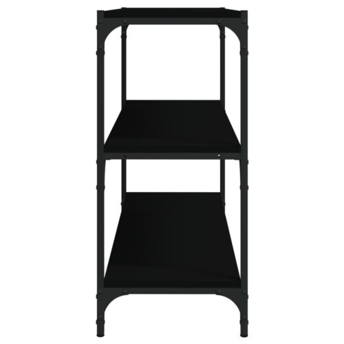 Book Cabinet Black 80x33x70.5cm Engineered Wood Steel - Image 6