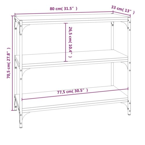 Book Cabinet Black 80x33x70.5cm Engineered Wood Steel - Image 9