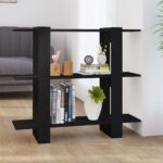 Book Cabinet/Room Divider Black 100x30x87cm