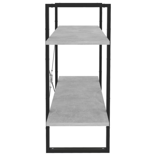 2-Tier Book Cabinet Concrete Grey 100x30x70cm Engineered Wood - Image 6